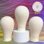 21-23inch Canvas Block Mannequin Head For Hairstyling Wigs Making Display Stand