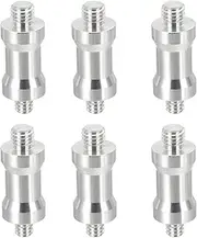 uxcell Camera Spigot Screws Converter 1/4" Male to M8 Male, 6 Pack Tripod Screw Adapter Spigot Stud for Light Stand Hot Shoe Cold Shoe Adapter Ball Head Flash, Silver