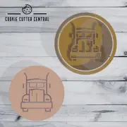 Truck (Design 2) Cookie Cutter and Embosser - 6.5cm Round
