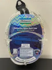 (20) Shakespeare Reflective Nylon Boat Dock Line, 15' x 3/8" White