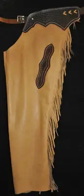Custom Made Leather Chaps/New Buckskin Shotgun Chaps/Made In USA