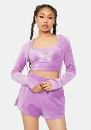 More Power To You Velour Shorts Set