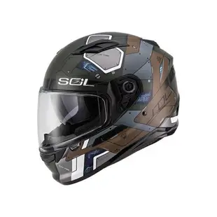 【SOL Helmets】SF-6全罩式安全帽 (機動裝甲_消光墨綠/棕) ｜ SOL安全帽官方商城