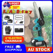 6" Chainsaw Electric Chainsaws Cordless Cutting Tool Rechargeable Wood Cutter