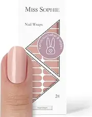 Original Miss Sophie Nail Foils Hazel Brown I 24 Ultra Thin Nail Polish Strips Plain Brown I for Fingers & Toenails I Sticks to Natural as Well as Painted Acrylic, Gel & Shellac Nails