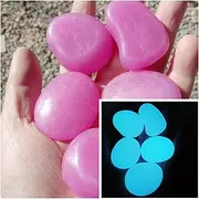 50 pcs Colorful Elliptical Pebbles，Diameter Approximately 1.77 inches,Luminous Stone,Decoratable Garden, Courtyard, Fish Tanks, Aquariums, Swimming Pools etc.(Purple)