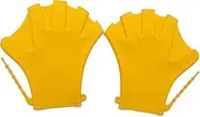 1 Pair Swimming Gloves Webbed Fitn Water Resistance Training Gloves Silicon Swimming Diving G Swim Training Mittens Yellow