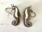 Solid Sterling Silver Seahorse Earrings with non-allergenic Titanium Hooks
