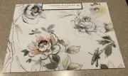 Set Of 4 Benson Mills Calliope Woven Vinyl Placemats Floral/Dragonfly 13x18” NWT