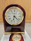 Howard Miller 613-487, 5" X 4" Rosewood Arch Hardwood Table Top Alarm Clock