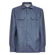 [Brunello Cucinelli] Brunello Cucinelli Patch-pocket Buttoned Shirt S BLUE