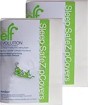 Eco Living Friendly Evolon Allergy Pillow Protector | Zippered Encasement | Dust Mite, Bed Bug, and Allergen Proof Cover, Microfilament, White, Queen (2-Pack) - 21" x 31"