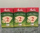 3 PACK - Melitta #2 Natural Brown Cone Coffee Filters 100 Count Each/300 Total!