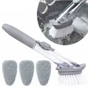 Dish Brush with Soap Dispenser Pot Scrubber Kitchen Sink Pan Washing Dish Brush
