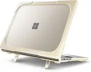 Jarttarn Compatible with Microsoft Surface Laptop 7 13.8 Inch 2024 (Model: 2036) Heavy Duty Case with Fold Kickstand - Shockproof Stylish & Durable Protective Cover (Khaki)