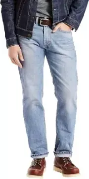Levi's 505 Regular Fit Jeans Mens 33x34 Blue Straight Leg 100% Cotton NEW