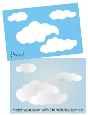 Stencil Cloud Puffy Shapes Sky Heaven Earth Believe DIY Porch Yard Craft Signs