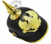 Brass German Pickelhaube Imperial Prussian Helmet Leather German Hat Wearable