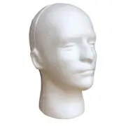 Foam Man Mannequin Head for Wigs Hats Scarf Lightweight Display Stand DIY Painting Salon Wig Holder White