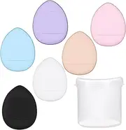 Finger Puff | Facial Puff Sponge Set of 6 | Soft Beauty Makeup Blender Puff for Foundation, Face Powder, Under Eye Setting, Cosmetic Tool