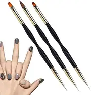 Brushes - Double Head Acrylic Manicure Brushes for Nails - Point Drill Drawing Tools Liner Brushes Set Yechun