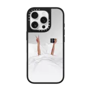 iPhone 16 Pro Mirror Case MagSafe Compatible Coffee in Bed Transparent