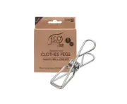 9PK Eco Basics 9cm Stainless Steel Clothes Pegs Hanging/Drying Fabric Clips