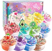 12 Pack Butter Slime, Two-Tone, Fluffy Slime Set for Girls & Boys, Soft & Non-Stick Stress Relief Toy, Gift Idea for Birthday, Easter, Christmas, New Year 831