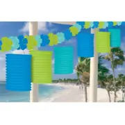 Luau Hawaiian Party Supplies Cool-Colours Paper Lantern Garland ( 3 m)