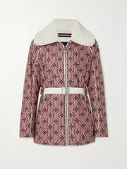[Fusalp] Fusalp - Clea Sixties Faux Fur-trimmed Printed Padded Ski Jacket - Red - FR 36 FR 36 Red