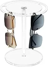 Acrylic Sunglasses Organizer 360 Rotating Glasses Display Stand Acrylic Sunglasses Holder Stand with 360 Rotating, B