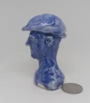 "Man from the 1920s -2" - Clay sculpture, hand made. Fired to Cone 5. Glazed.