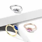 Marquise CZ Set Bendable Ear Cartilage Daith Tragus Helix Hoop Nose Rings 20G