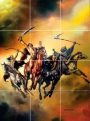 The Four Horsemen of the Apocalypse ceramic tile mural backsplash