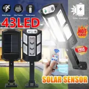 43 LED Solar Street Light PIR Motion Sensor Outdoor Garden IP65 Waterproof US