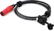 ROBAUN D-Type 4Pin Female Panel Mount to Male Connector Pass Through Colorful Cable, 4Pin Pass Thru Converter for Microphone(Red,5m)