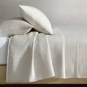 Calvin Klein Mini Channel Stitch Solid 3 Piece Quilt Set, King