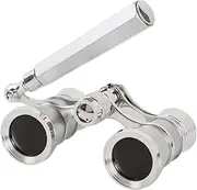 Binoculars Silver 3X25 Opera Binocular Coated Lens Telescope Opera Coated Theater Glass Lady Glass Handle Women Girls Gifts monocular,for Indoor/Outdoor
