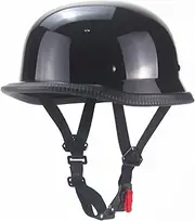 Retro German Style Lightweight Open Face Motorcycle Hel-Met Vintage Skull Cap Half Hel-Met Cruiser Moped Chopper Scooter Hel-Met for Men and Women Adults