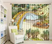 Bustling Ancient Street 3D Curtain Blockout Photo Printing Curtains Drape Fabric