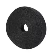 Reusable Cable Ties 25 Meters 10mm Hook and Loop Cord Wraps Black Fasten