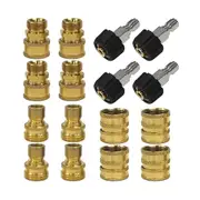 16Pcs Pressure Washer Adapter Set, Quick Disconnect Kit, M22 Swivel to 3/8 Inch Quick Connect, 3/4 gold