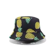 Pineapple Fruit Printing Bucket Hat Reversible Bucket Hats Unisex Foldable
