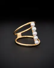 18K Italian Gold Pearl Ring