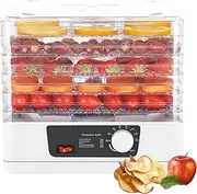 5-Tray Food Dehydrator Machine - Electric Fruit Food Dryer with Adjustable Temperature, 350W Kitchen Drying Machine for Home Fruit Vegetables Pet Treats Herbs