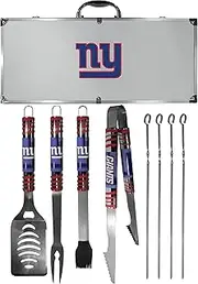 Siskiyou Unisex Denver Broncos 8 pc Tailgater BBQ Set F8BQ020-P, Unisex, New York Giants 8 pc Tailgater BBQ Set, F8BQ090, Gray, Set of 8