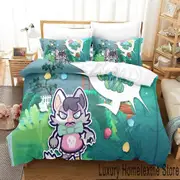 v538 Bed Sheets Game Here Comes Niko Bedding Set,Duvet Cover Comforter Bed Set Quilt Cover Pillowcase,King Queen Twin Size Boys Girls Adults 3-Piece B