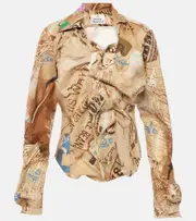 [Vivienne Westwood] Vivienne Westwood Drunken ruffled cotton shirt AU 4 beige