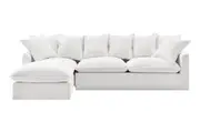 Brosa Palermo 3 Seater Modular Sofa Bed with Left Chaise (White)