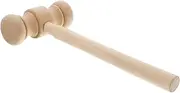 Kisangel Wooden Judge Gavel for Solid Wood Hammer Cosplay Costume Accessory Mini Wooden Mallet for Halloween Party Interactive Role for Boys